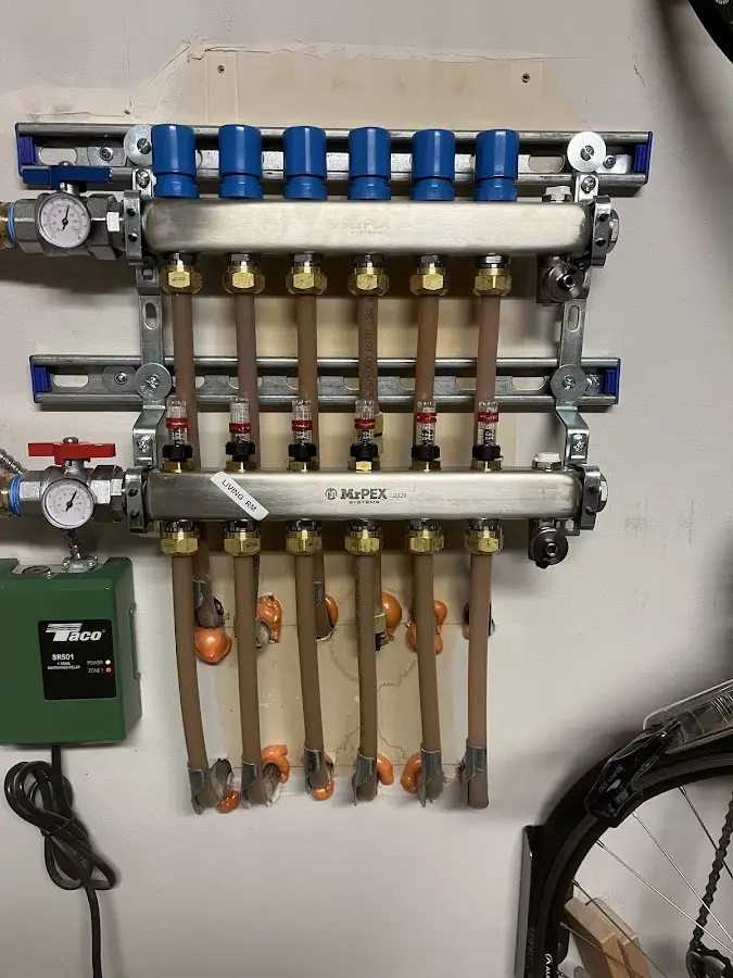 Plumber performing Gas Line Installation at a residential property in York